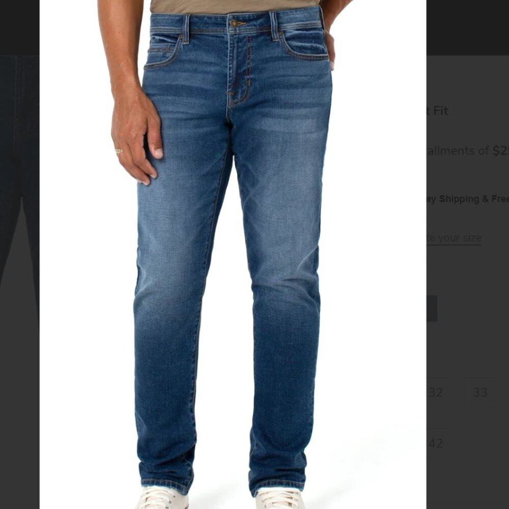 Liverpool Modern Straight Jeans Vintage Style Wash 28x30